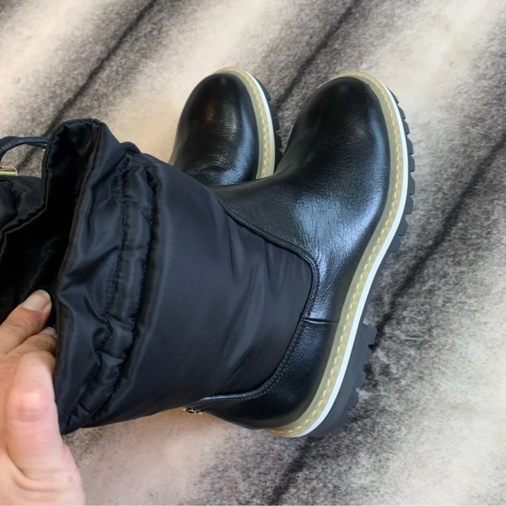 Jimmy Choo Bao Flat Leather Padded Nylon Adjustable Boots